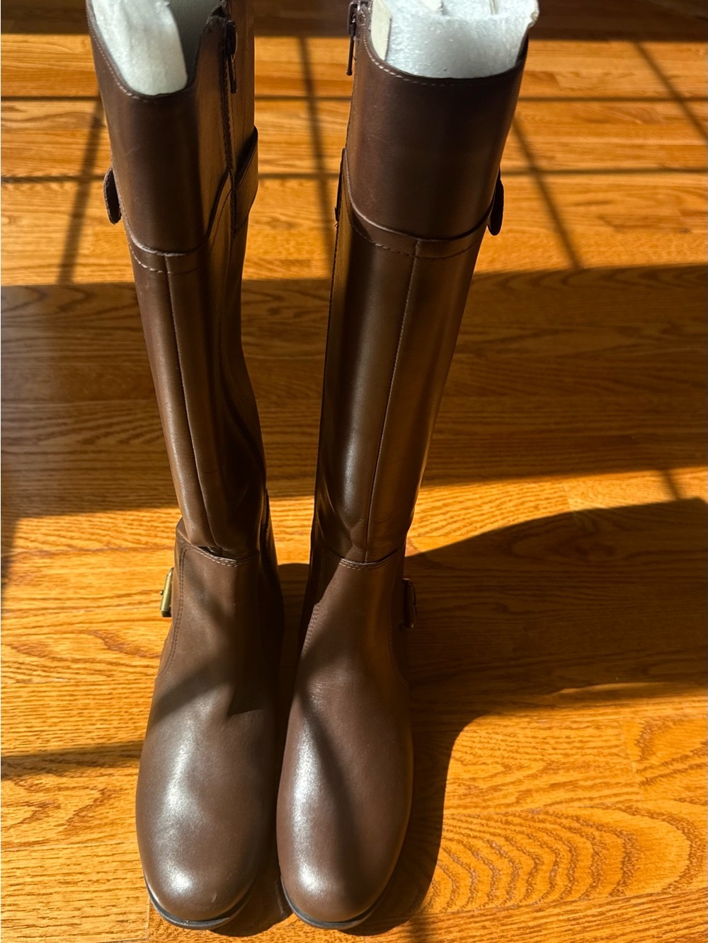 Nine West Brown Tall Riding Boots with Ankle Buckle
